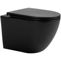 Унитаз Sintesi Evi SIN-TS-EVI-151BM подвесной Черный матовый с сиденьем Микролифт — фото 2, Подвесные унитазы