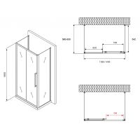 Товар: Душевой уголок Abber Schwarzer Diamant 140x60 AG30140BH-S60B-S60B профиль Черный стекло прозрачное - фото 5 Душевой уголок Abber Schwarzer Diamant 140x60 AG30140BH-S60B-S60B профиль Черный стекло прозрачное — фото 5, Душевые уголки