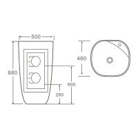 Товар: Раковина SantiLine 50 SL-4018 Белая - фото 2 Раковина SantiLine 50 SL-4018 Белая — фото 2, Раковины напольные