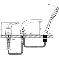Смеситель на борт ванны Orange M60-333w Белый глянцевый — фото 12, Смесители на борт ванны