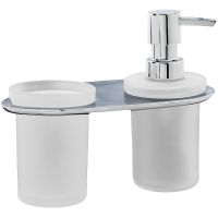 Дозатор для жидкого мыла WasserKRAFT Kammel K-8389 со стаканом для зубных щеток Хром — фото 1, Дозаторы