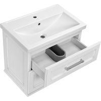 Комплект мебели для ванной ASB-Woodline Венеция 70 1195501 подвесной Белый с патиной Серебро — фото 4, Мебель для ванной