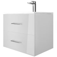 Товар: Тумба с раковиной Marka One Elena 60П У96877 подвесная Белый глянец - фото 1 Тумба с раковиной Marka One Elena 60П У96877 подвесная Белый глянец — фото 1, Мебель для ванной