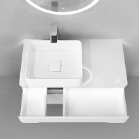 Тумба под раковину Jorno Shine 90 Shi.01.90/P/W подвесная Белый глянец — фото 7, Тумбы под раковину