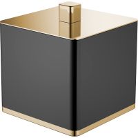 Диспенсер для ватных дисков Boheme 10964-B-G Черный Золото — фото 1, Аксессуары для ванной