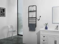 Электрический полотенцесушитель Black&White Universe N-337В 40х101 337BN с полкой Черный матовый — фото 7, Электрические полотенцесушители