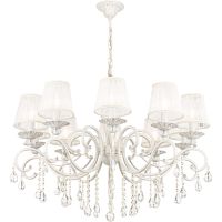 Люстра Maytoni Elegant Grace ARM247-10-G Белая Золото — фото 1, Люстры