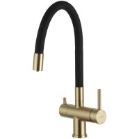 Смеситель для кухни Gappo G4398-33 Золотой сатин Черный — фото 2, Смесители для кухни