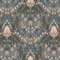 Обои LOYMINA British Style Forest Винил на флизелине (1*10,05) Зеленый/Синий/Бежевый, Листья/Цветы арт-BRIT6 005 — фото 1, Обои для стен