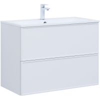 Тумба под раковину Aquanet Арт 90 313256 подвесная Белая матовая — фото 1, Мебель для ванной