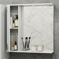 Зеркало со шкафом Onika Кристалл 67.02 206705 с подсветкой Белое — фото 2, Зеркальные шкафы в ванную