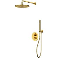 Душевая система Whitecross Y gold YSET08GL с термостатом Золото — фото 1, Душевое оборудование. Душевая программа