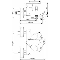 Смеситель для ванны Ideal Standard Tyria BC157AA Хром — фото 5, Смеситель для ванны