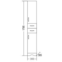 Шкаф пенал СанТа Верона 30 Белый — фото 4, Пеналы для ванной комнаты