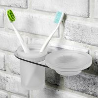 Стакан для зубных щеток с мыльницей WasserKRAFT Kammel Хром арт-K-8326 — фото 2, Стаканы для зубных щеток