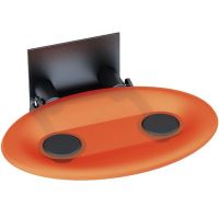 Сиденье для душа Ravak Ovo P Orange/Black B8F0000044 Прозрачно-оранжевое Черное — фото 1, Сиденья