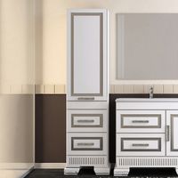 Шкаф пенал Opadiris Оникс 50 L Z0000005505 Белый глянцевый с серебристой патиной — фото 2, Мебель для ванной