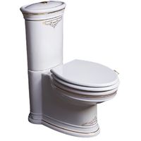 Унитаз компакт Boheme Puro 959-G Белый с узором Золото с бачком без сиденья — фото 1, Унитазы