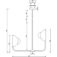 Подвесной светильник Maytoni Modern Tropic MOD164PL-06BS Белый Латунь — фото 6, Подвесные светильники