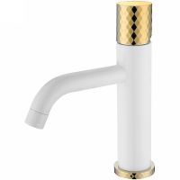 Смеситель для раковины Boheme Stick 121-WG Белый Золото — фото 1, Смесители