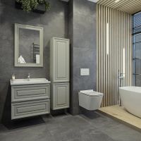 Товар: Шкаф пенал Caprigo Ponza 40 R 13550R-030.000.00.20 подвесной Серый матовый - фото 3 Шкаф пенал Caprigo Ponza 40 R 13550R-030.000.00.20 подвесной Серый матовый — фото 3, Пеналы для ванной комнаты