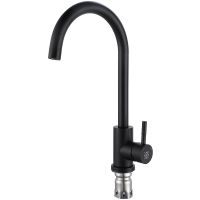 Смеситель для кухни Ростовская Мануфактура Сантехники SUS124BL-017F Черный матовый — фото 1, Смесители