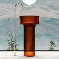 Раковина Abber Kristall 45 AT2702Opal Коричневая — фото 1, Раковины напольные