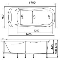 Товар: Акриловая ванна Marka One Dipsa 170х75 12017894 без гидромассажа - фото 4 Акриловая ванна Marka One Dipsa 170х75 12017894 без гидромассажа — фото 4, Ванны