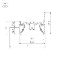 Товар: Профиль алюминиевый Arlight 035771 встраиваемый для натяжных потолков Серебристый - фото 3 Профиль алюминиевый Arlight 035771 встраиваемый для натяжных потолков Серебристый — фото 3, Профили для светодиодных лент