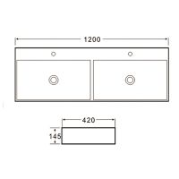 Раковина SantiLine 120 SL-2114 двойная Белая — фото 2, Раковины накладные