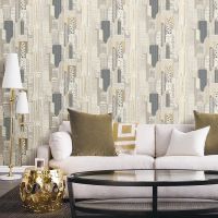 Обои Bruno Zoff Silver 60115-2 Фольга на флизелине (1,06*10,05)  Серый, Геометрия — фото 3, Обои для стен