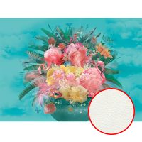 Фреска Ortograf Paradise 32246 Фактура флок FLK Флизелин (3,7*2,7) Голубой/Разноцветный, Цветы — фото 1, Фрески