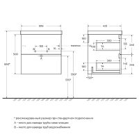 Тумба под раковину BelBagno Due 50 DUE-500-2C-SO-BL-P подвесная Bianco Lucido — фото 13, Тумбы под раковину
