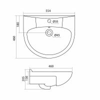 Раковина Santek Антик 55 1WH110186 Белая — фото 6, Раковины подвесные