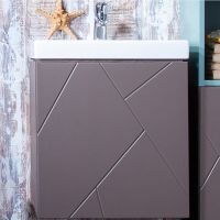 Тумба под раковину Бриклаер Кристалл 50 4627125414503 подвесная Софт Графит Ясень Анкор темный — фото 1, Мебель для ванной