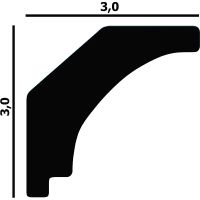 Карниз Перфект P37 2000x30x30 мм — фото 2, Карнизы