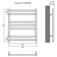 Водяной полотенцесушитель Aquatek Поларис П7 500x600 AQ KO0760BL Черный муар — фото 14, Водяные полотенцесушители