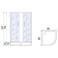 Товар: Душевой уголок Мономах ДУ 90x90 МЗ BL 10000008620 профиль Черный матовый стекло прозрачное с рисунком - фото 5 Душевой уголок Мономах ДУ 90x90 МЗ BL 10000008620 профиль Черный матовый стекло прозрачное с рисунком — фото 5, Душевые уголки