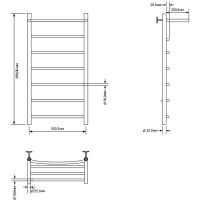 Водяной полотенцесушитель Aquanet Romeo 100x50 266730 с полкой Хром — фото 2, Водяные полотенцесушители