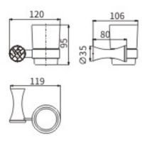 Стакан для зубных щеток CeramaLux Virginia 94302A Хром — фото 2, Мыльницы