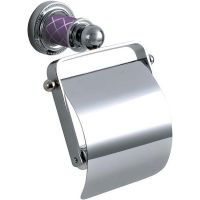 Держатель туалетной бумаги Boheme Murano 10901-V-CR с крышкой Хром Фиолетовый — фото 1, Держатели туалетной бумаги