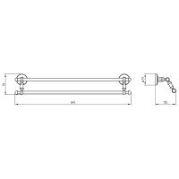 Полотенцедержатель Migliore Mirella 17185 двойной Бронза — фото 2, Полотенцедержатели