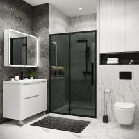 Товар: Душевая дверь Grossman Cosmo 130 100.K33.02.130.21.10 профиль Черный матовый стекло тонированное - фото 3 Душевая дверь Grossman Cosmo 130 100.K33.02.130.21.10 профиль Черный матовый стекло тонированное — фото 3, Душевые двери в нишу