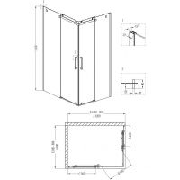 Душевой уголок Grossman Cosmo 120х90 L GR-1120L профиль Хром стекло прозрачное — фото 4, Душевые уголки