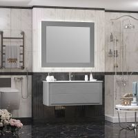 Товар: Зеркало Opadiris Луиджи 120 00-00007194 с подсветкой Серое матовое с бесконтактным выключателем и подогревом - фото 3 Зеркало Opadiris Луиджи 120 00-00007194 с подсветкой Серое матовое с бесконтактным выключателем и подогревом — фото 3, Мебель для ванной