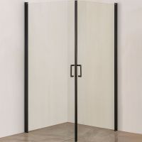 Душевой уголок Orange E04-100TB 100x100 профиль Черный стекло прозрачное — фото 1, Квадратные душевые уголки