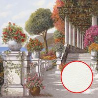 Фреска Ortograf Городской пейзаж живопись 11691 Фактура флок FLK Флизелин (2,7*2,7) Белый/Разноцветный, Город/Цветы/Живопись — фото 1, Фрески