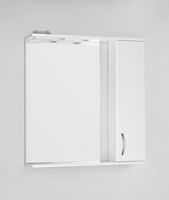 Зеркало со шкафом Style Line Эко стандарт Панда 75 С с подсветкой Белый глянец — фото 7, Мебель для ванной