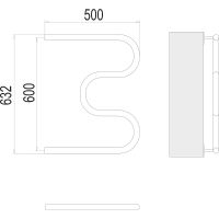 Водяной полотенцесушитель Terminus М-образный (1) 600х500 4620768881190 Хром, боковое подключение, G 1" НР — фото 3, Водяные полотенцесушители