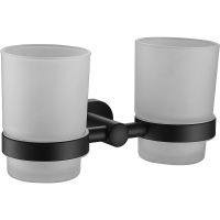 Стакан для зубных щеток Belz B901 B90108 двойной Черный матовый — фото 1, Мыльницы